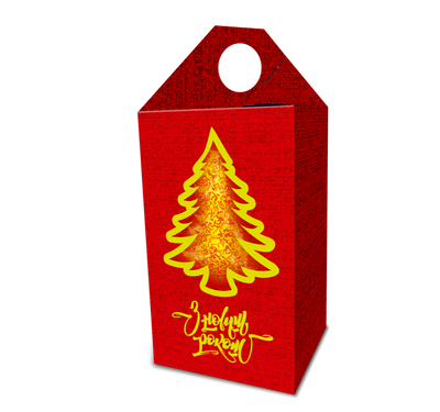 Новогодняя упаковка "Красная елка" 250 г 02-К фото